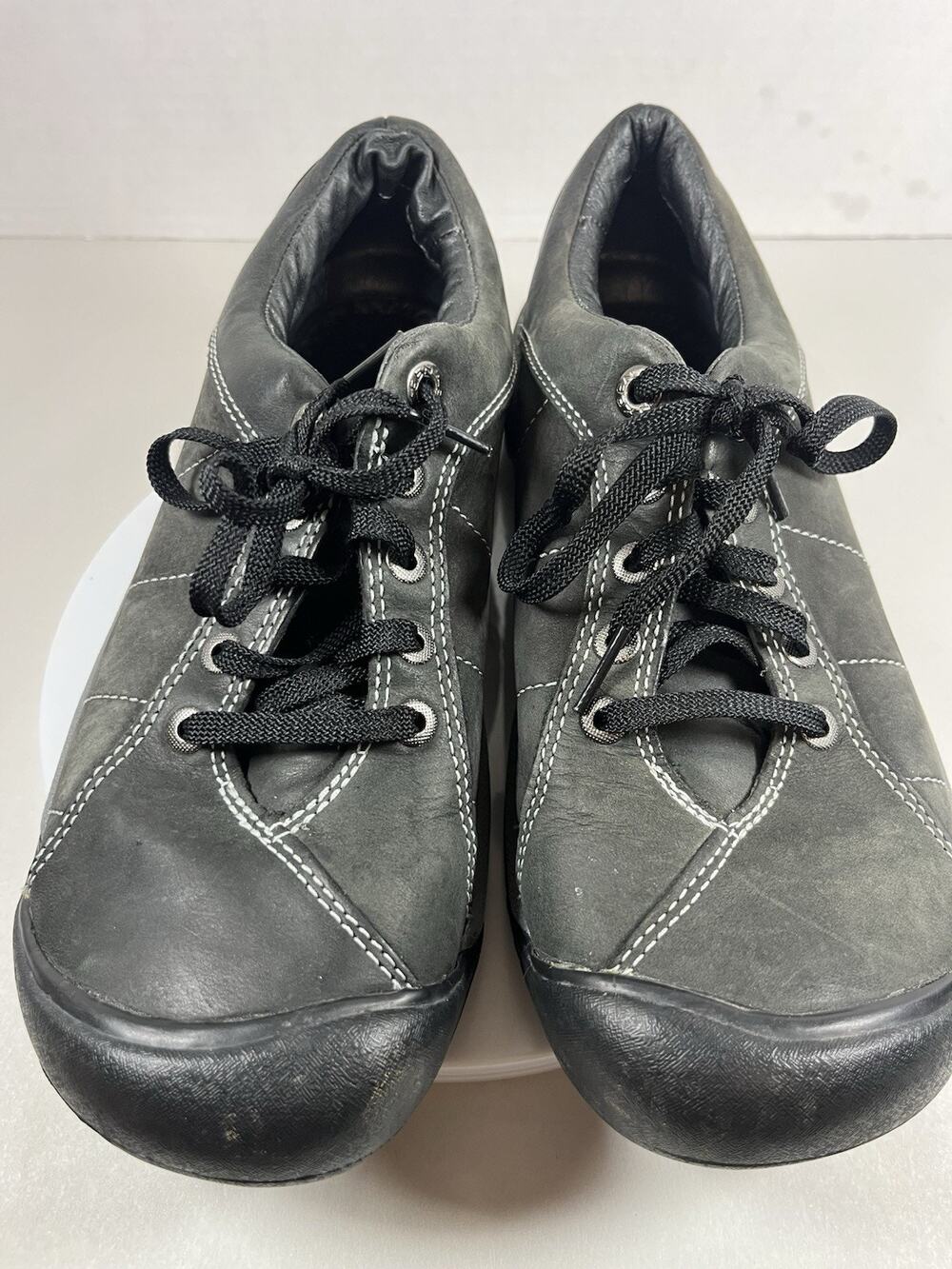 Keen Women’s Size 8 Black Leather Presidio Lace Up Comfort Walking Shoes Oxford